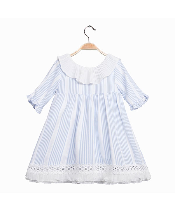 Bluebell - Girls Striped Frill Dress (3yrs-12yrs) | Daisies & Conkers